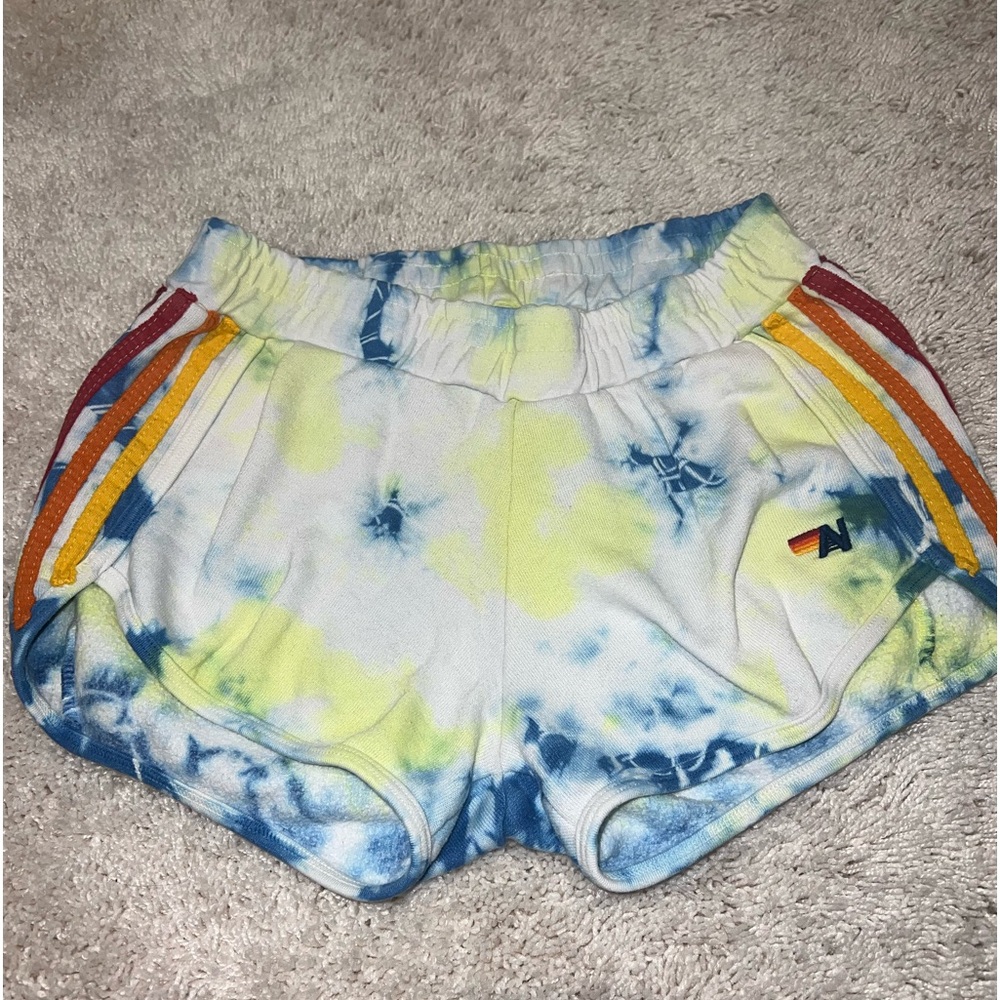 Aviator Nation. Comfy shorts. Size S. Tie Dye. Green and blue. Great condition